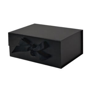 Black A5 Deep Magnetic Gift Boxes With Ribbon